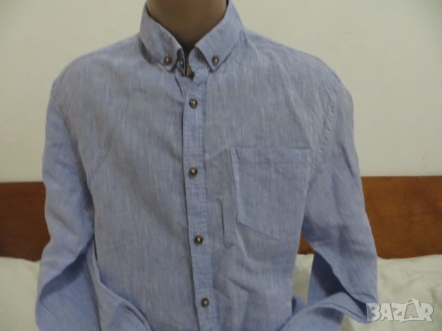 Мъжка риза с дълъг ръкав от лен Savvy Citizen, снимка 1 - Ризи - 46188557