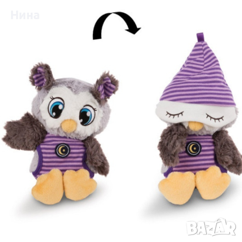 Висококачествена плюшена играчка на NICI, Бухалът с пижама и шапка Олафина, снимка 2 - Плюшени играчки - 44974996