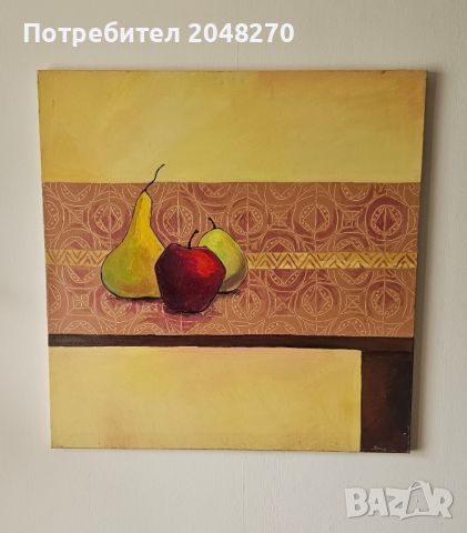 Картина 60×60 см Рисувана с Подпис на автора. , снимка 2 - Картини - 42603228