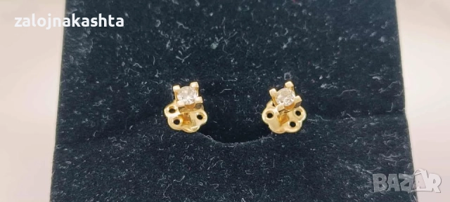 Златни обеци с Брилянти-2,11гр/14кр, снимка 4 - Обеци - 51916350