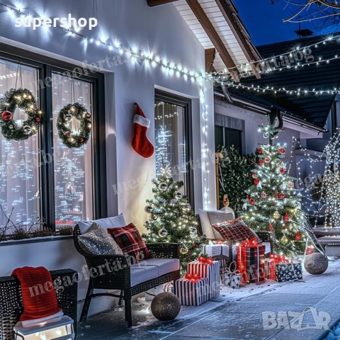 Коледни лампички 50м. с 250 Led диода в студена бяла светлина, снимка 4 - Други - 52566446