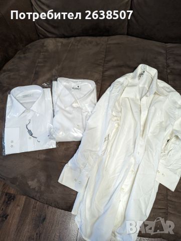 Продавам мъжки бели ризи 3бр., снимка 3 - Ризи - 45701198