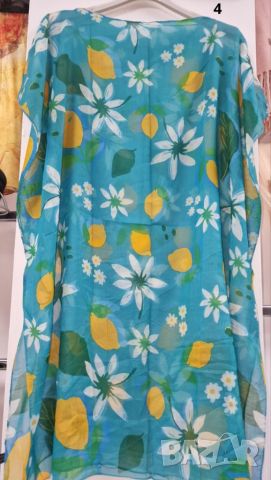 Туника-рокля за плажа в модерни цветни принтове и в свободна права кройка, универсален размер. Дължи, снимка 9 - Рокли - 46398719