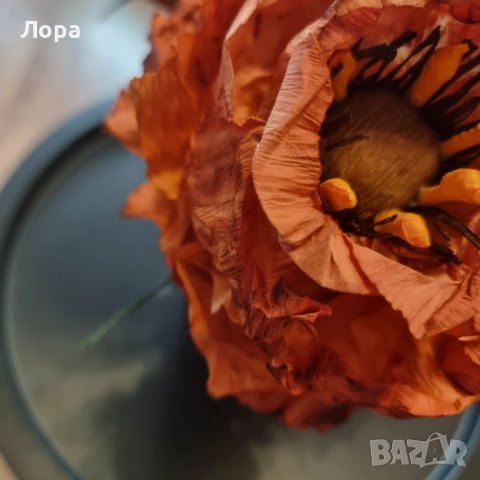 Стъклена ваза „Есенна магия“ от арт ателие Lollipop, снимка 3 - Вази - 52321721