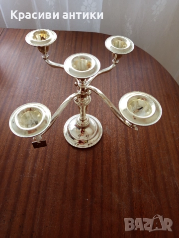 Свешник, красив, висок, посребрен, снимка 4 - Антикварни и старинни предмети - 52621808