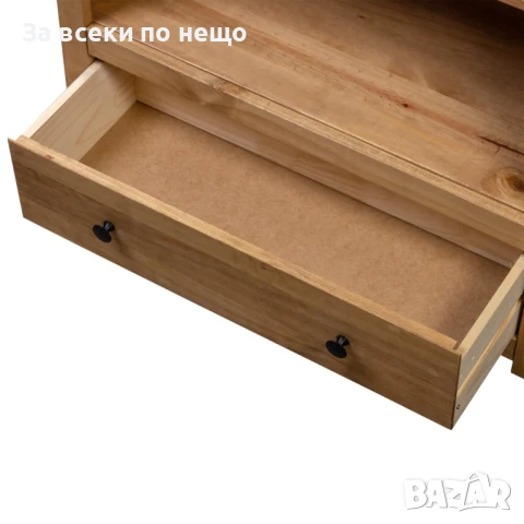 Библиотека, 80x35x110 см, бор масив, Panama Range Код P954, снимка 3 - Секции и витрини - 51112571