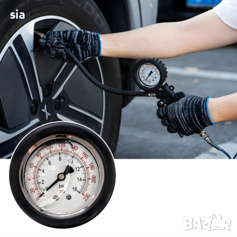 Пистолет за гуми на въздух с манометър