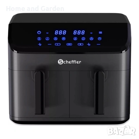 Фритюрник с горещ въздух XXL 9L, 2 камери, Scheffler – Двойно готвене & Sync Finish
