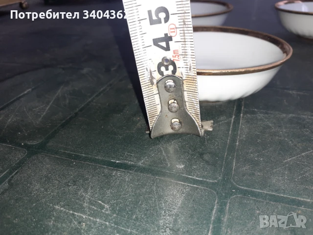 Дулево - съветски порцелан 4 купички за хайвер златен кант, снимка 6 - Антикварни и старинни предмети - 50910075