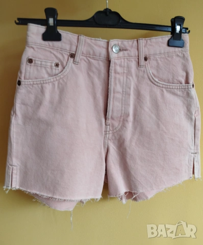 дамски, къси, дънкови панталони-Zara -Нови- розови, снимка 8 - Къси панталони и бермуди - 54240645