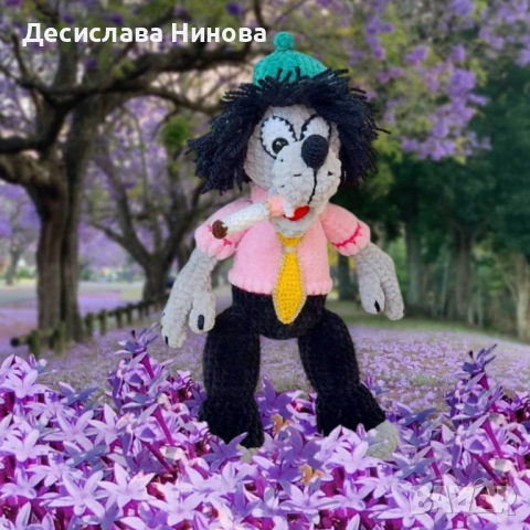 Вълкът от"Ну погоди"-ръчна изработка, снимка 11 - Плюшени играчки - 36918136
