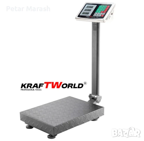 Електронен платформен кантар KraftWorld – до 500 кг, платформа 80×60 см, снимка 4 - Везни - 50634006