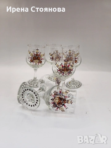 Комплект ръчно рисувани чаши за ликьор, ракия, вино, шампанско. Rattenberg Tirol K Glass, снимка 10 - Чаши - 53391065