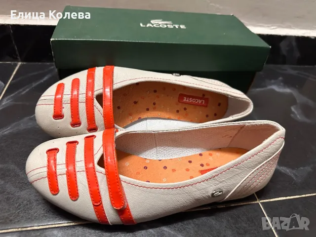 Кожени обувки тип балеринки Lacoste н.37, снимка 3 - Дамски ежедневни обувки - 50011131