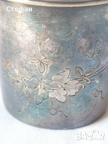 Посребрена чаша, снимка 4 - Антикварни и старинни предмети - 54268572