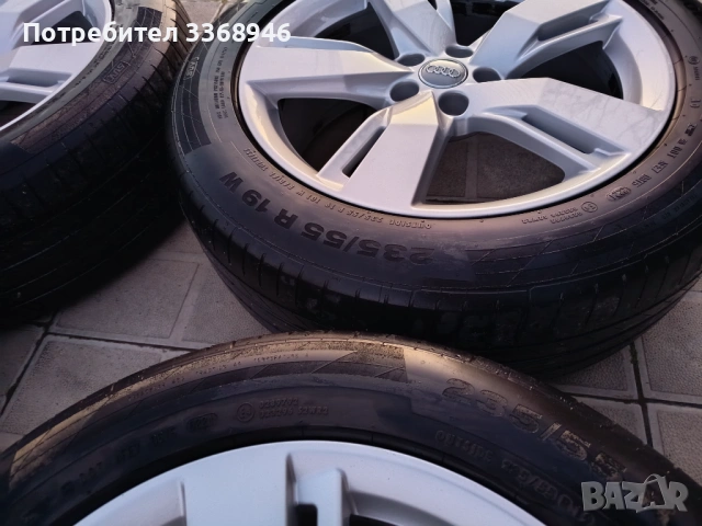 Джанти Audi Q5 19" 5x112 с гуми 235/55/19 CONTINENTAL Ауди 5х112 Q5 Q7 Q8 A8, снимка 9 - Гуми и джанти - 53660548