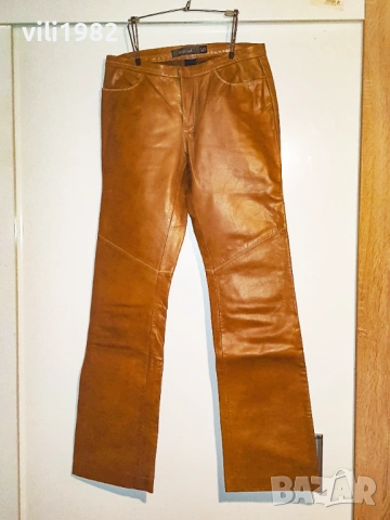 Нов Дамски Кожен Панталон Естествена Кожа GAP 