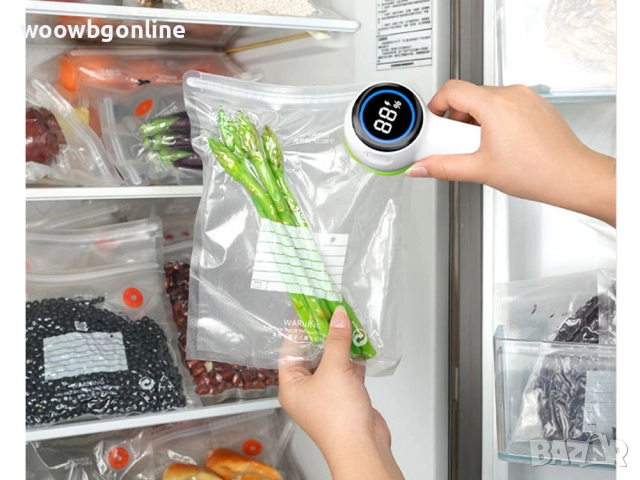 ВАКУУМНА ПОМПА ЗА ХРАНА – ЕЛЕКТРИЧЕСКА, МОБИЛНА И МНОГОФУНКЦИОНАЛНА + ТОРБИЧКИ И КАПАЦИ, снимка 12 - Други стоки за дома - 52730991