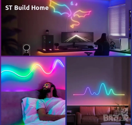 ⭐ТОП Обява–LED Скрито RGB Осветление 5/10/15/20м.за Вътрешна и Външна Употреба| STBuildHome⭐, снимка 5 - Лед осветление - 52466675
