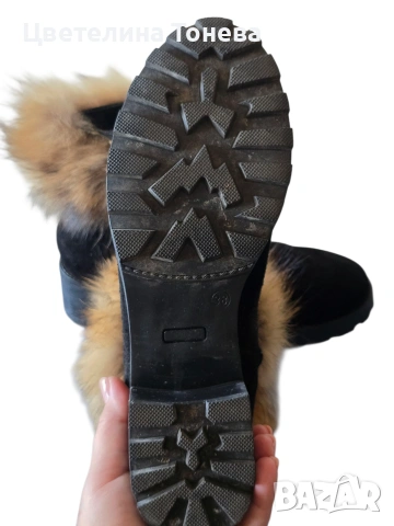 велурени боти 38 н, снимка 4 - Дамски боти - 53602558
