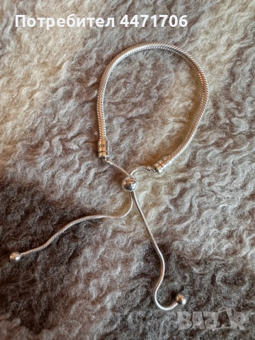 Сребърна гривна Pandora , снимка 2 - Гривни - 51775562