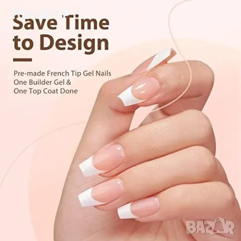 Нов комплект Фалшиви нокти с френски връх 160 броя маникюр жени красота, снимка 6 - Продукти за маникюр - 49956838