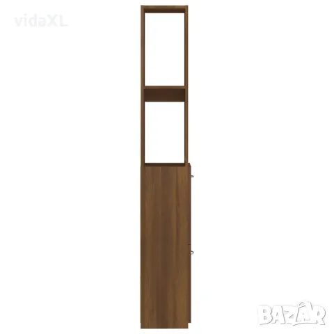 vidaXL Шкаф за баня, кафяв дъб, 25 x 26,5 x 170 см, инженерно дърво(SKU:815962), снимка 4 - Шкафове - 48209331