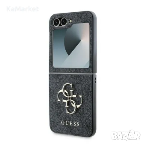 Оригинален кейс Guess Leather 4G Metal Logo, За Samsung Galaxy Z Flip6, Черен, снимка 2 - Калъфи, кейсове - 47985256