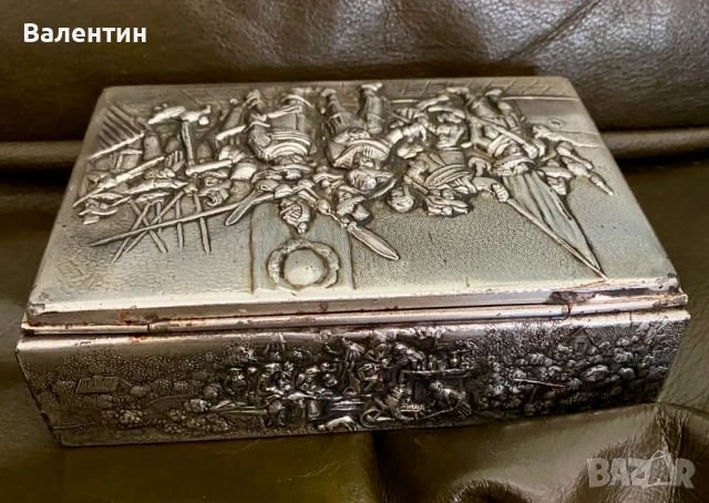 #2002# Кутия за цигари/пури. Винтидж. Посребрена. Холандия., снимка 5 - Декорация за дома - 50459945