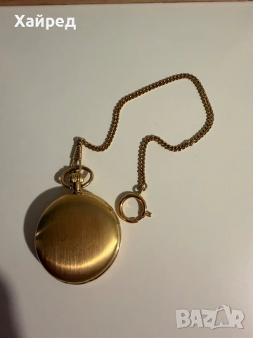Джобен часовник TCM SKELETON с верижка. Позлатен., снимка 5 - Мъжки - 53978158