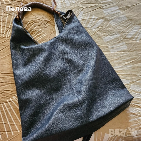тъмно синя чанта,тип торба, снимка 2 - Чанти - 54017369