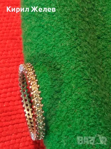 СТИЛНА ФЕШЪН АРТ СКЪПОЦЕННА СРЕБЪРНА ХАЛКА ПРЪСТЕН СРЕБРО ВИСОКА ПРОБА сБЯЛА ПОЗЛАТА и ЦИРКОНИ 48634, снимка 16 - Пръстени - 50191901