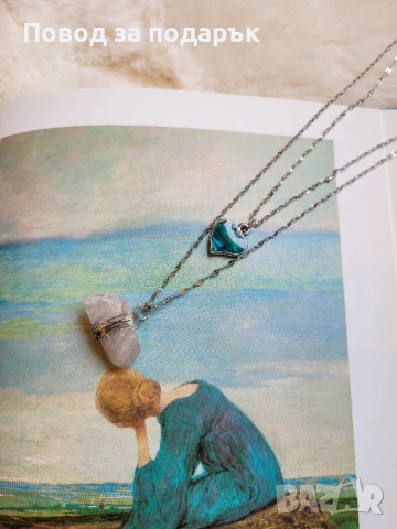 Колие с естествен кварц , снимка 3 - Колиета, медальони, синджири - 53040928