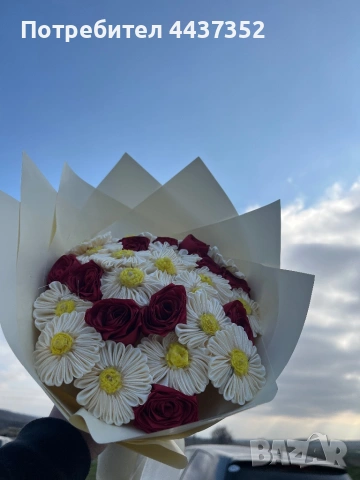 Букети от сатен, снимка 3 - Изкуствени цветя - 54112734