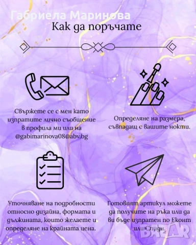 Ръчно изработени изкуствени нокти , снимка 3 - Продукти за маникюр - 53993692