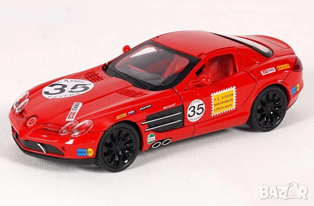 Метални коли Mercedes SLR McLaren – 1:24, светлини, звук, отваряеми елементи, снимка 2 - Колекции - 52320357
