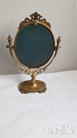 Старинно бронзово настолно огледало, снимка 6 - Антикварни и старинни предмети - 53883004