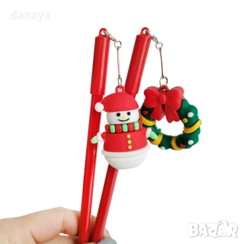 6214 Химикалка с коледна висулка коледен химикал тънкописец, снимка 7 - Ученически пособия, канцеларски материали - 52736090
