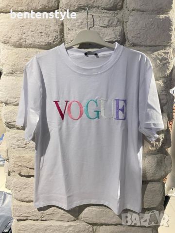 Дамски тениски Vogue бродерия, снимка 3 - Тениски - 45874879