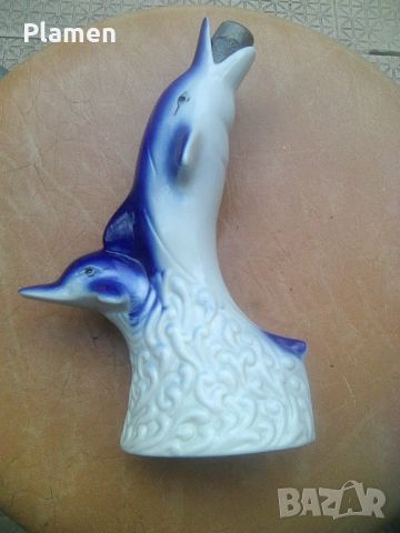 Порцеланов делфин шише за ракия, снимка 1 - Сервизи - 45875997
