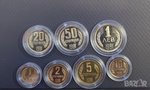 Пълен сет Мат Гланц монети 1981 година 