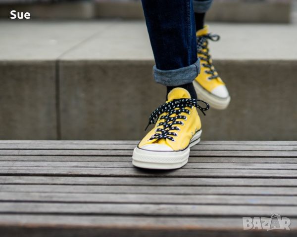 Жълти дамски кецове Converse 36, снимка 2 - Кецове - 46610493