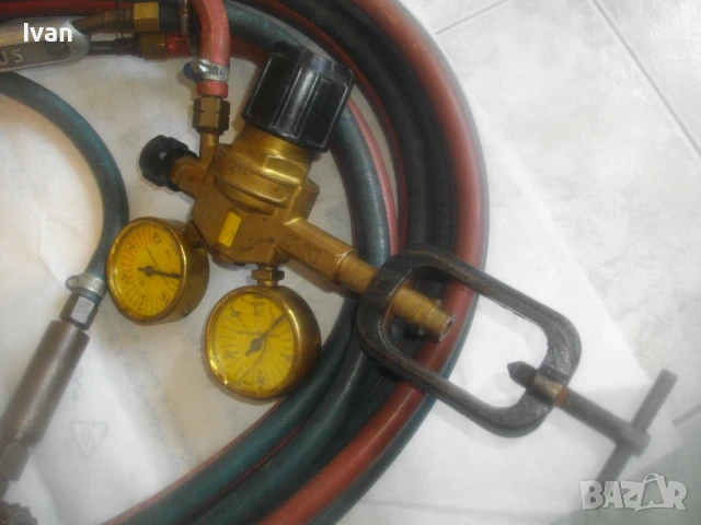 ОКСИЖЕН НЕМСКИ СТАРО КАЧЕСТВО РЕЗАК 47см SIRIUS МАРУЧИ 2Х10м ОРИГИНАЛНИ Ф11мм РЕДУЦИР ВЕНТИЛИ 2бр. , снимка 9 - Други инструменти - 51075815