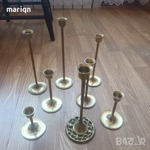 Месингови свещници , снимка 2 - Антикварни и старинни предмети - 52943477