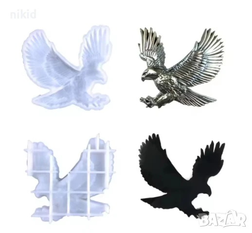 Голям Ястреб Орел Сокол Птица силиконов молд форма фондан гипс шоколад, снимка 4 - Форми - 51379815