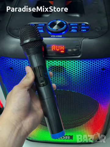 Bluetooh Karaoke Speaker NDR 102B - Красив LED високоговорител със 7 режима; 2 години гаранция, снимка 8 - Bluetooth тонколони - 45062354