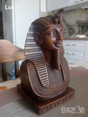 Стилна и красива,статуетка на велик,египетски фараон-Тутанкамон., снимка 2 - Статуетки - 46301751