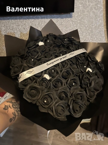 Букет с 51 черни рози , снимка 3 - Други услуги - 53967364
