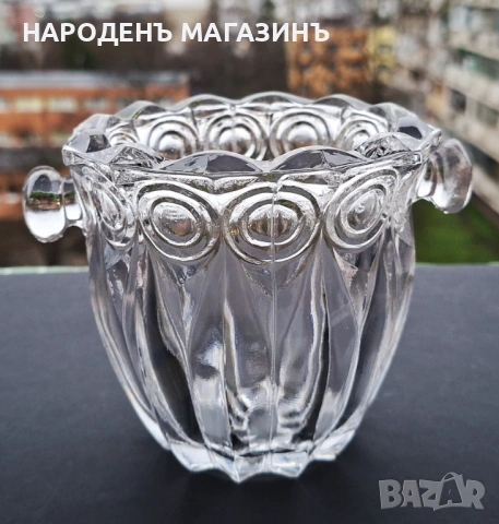 НОВА кристална ледарка кристал съд за лед Българско соц производство, снимка 4 - Други ценни предмети - 53512144