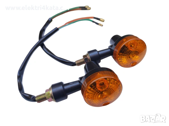 Комплект ретро мигачи за електрически скутер 12V, снимка 2 - Части - 53559082
